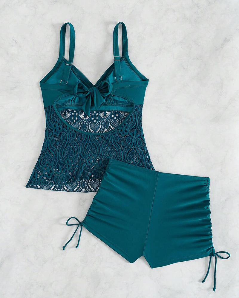 Badeanzug Halter Lace Split